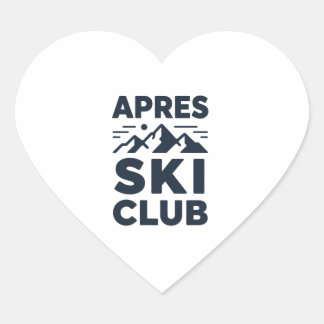 Apres Ski Club Mountain Logo - Custom Mens Winter  Herz-Aufkleber