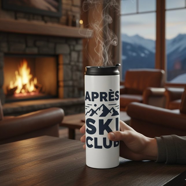 Apres Ski Club Mountain Logo - Custom Mens Winter  Thermosbecher (Von Creator hochgeladen)
