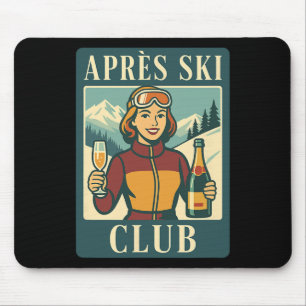 Après Ski Club Retro Skifahren Apres Ski Winterfer Mousepad