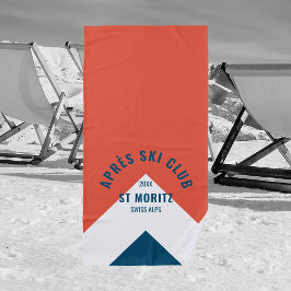 Après Ski Club Rote Navy Vintager Winter Strandtuch