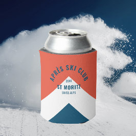 Après Ski Club Vintag Red White Navy Winter Dosenkühler