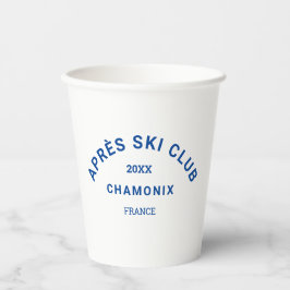 Après Ski Club Winter Blue Ski Resort Wappen Pappbecher