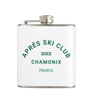 Après Ski Club Winter Green Ski Resort Wappen Flachmann