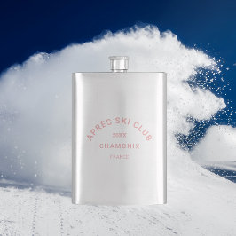 Après Ski Club Winter Pink Ski Resort Wappen Flachmann