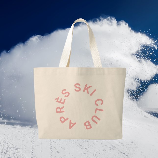 Après Ski Club Winter Pink Ski Resort Wappen Jumbo Stoffbeutel (Von Creator hochgeladen)
