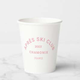 Après Ski Club Winter Pink Ski Resort Wappen Pappbecher
