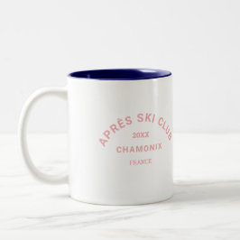 Après Ski Club Winter Pink Ski Resort Wappen Zweifarbige Tasse