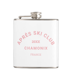 Après Ski Club Winter Pink Skigebiet Wappen Flachmann