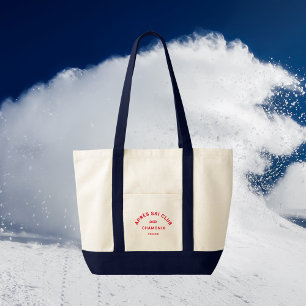 Après Ski Club Winter Red Ski Resort Wappen Navy Tragetasche