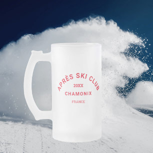 Après Ski Club Winter Red Skigebiet Wappen Mattglas Bierglas
