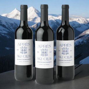 Apres Ski Club Winter Schnee Ski Junggesellinnenab Weinetikett