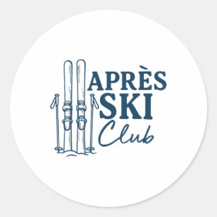Apres Ski Club Wintersport Skifahren Runder Aufkleber