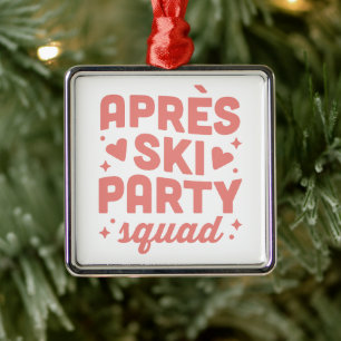 Après-Ski-Cocktailparty Mädchen-Gruppe rosa Ästhet Ornament Aus Metall