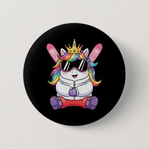 Apres Ski Elite Ski Häschen Einhorn Schnee Skifahr Button