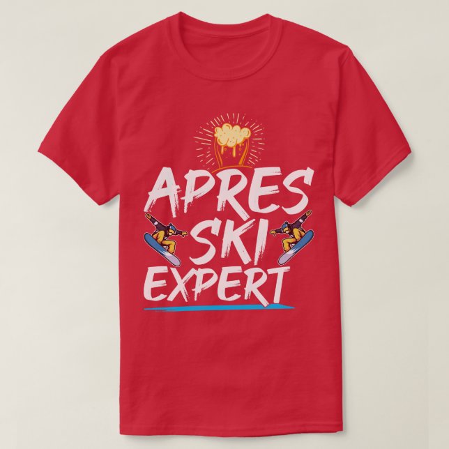 Apres Ski Experte Skifahren T-Shirt (Design vorne)