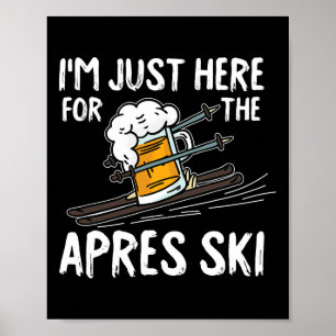 Apres Ski Funny Skier Winter Skipass Poster