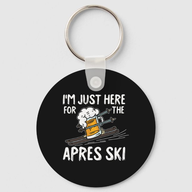 Apres Ski Funny Skier Winter Skipass Schlüsselanhänger (Vorderseite)