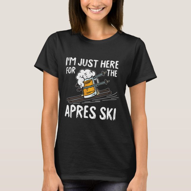 Apres Ski Funny Skier Winter Skipass T-Shirt (Vorderseite)