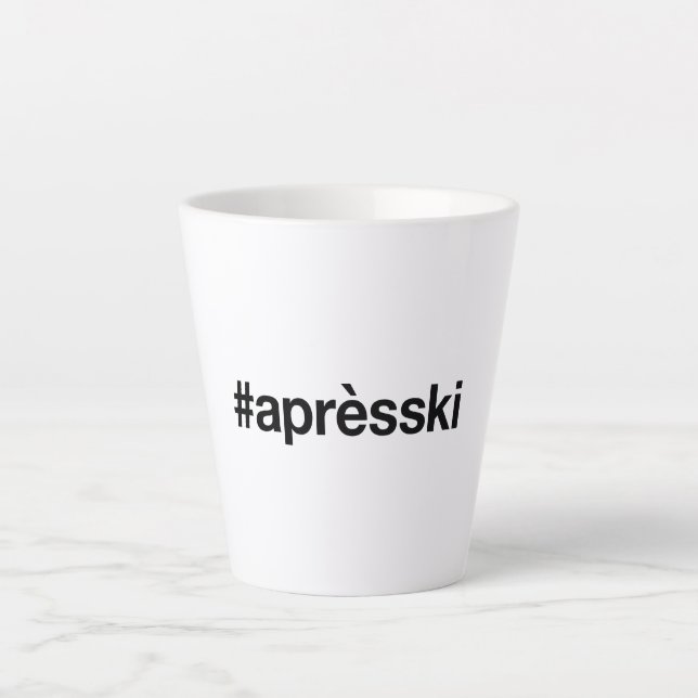 APRES SKI Hashtag Milchtasse (Vorderseite)
