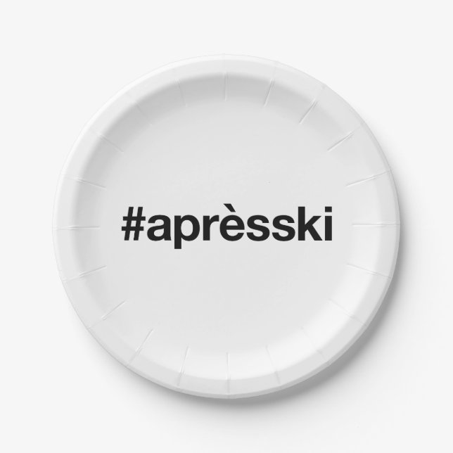 APRES SKI Hashtag Pappteller (Vorderseite)