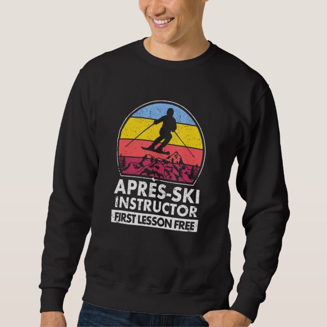 Apres Ski Instructor Erste Stunde ist gratis Skifa Sweatshirt (Vorderseite)