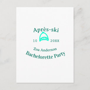 Après-Ski-Junggesellinnenabschied Türkis Hut Name  Postkarte