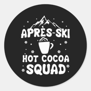 Apres Ski Kakao-Truppe Niedlich Lustig Skifahren S Runder Aufkleber