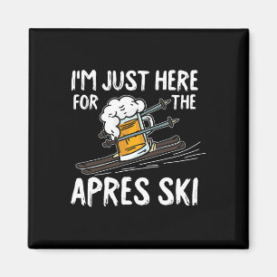 Apres Ski Lustiger Skifahrer Wintersport Skifahren Magnet