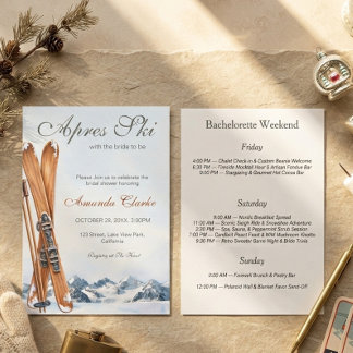 Apres Ski mit der Braut Winter Bridal Shower Einladung