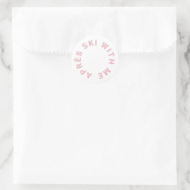 Après Ski mit mir Icy Pink Junggeselinnen-Abschied Runder Aufkleber (Tasche)