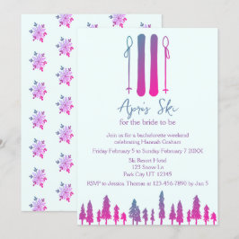 Apres Ski Neon Junggeselinnen-Abschied Einladung