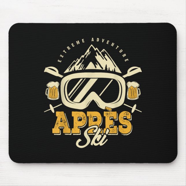 Apres Ski Party Outfit, Beer &amp; Drinks After Sk Mousepad (Vorne)