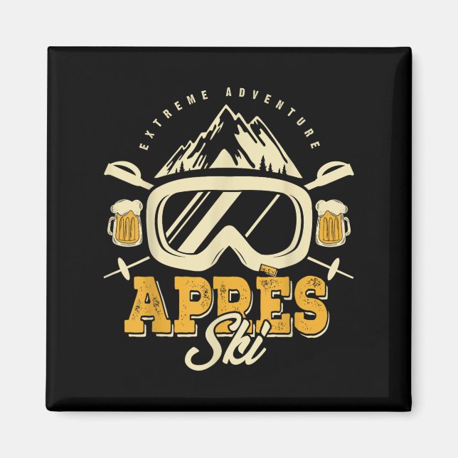 Apres Ski Party Outfit, Bier & Amp; Getränke nach  Magnet (Vorne)