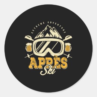 Apres Ski Party Outfit, Bier & Amp; Getränke nach  Runder Aufkleber