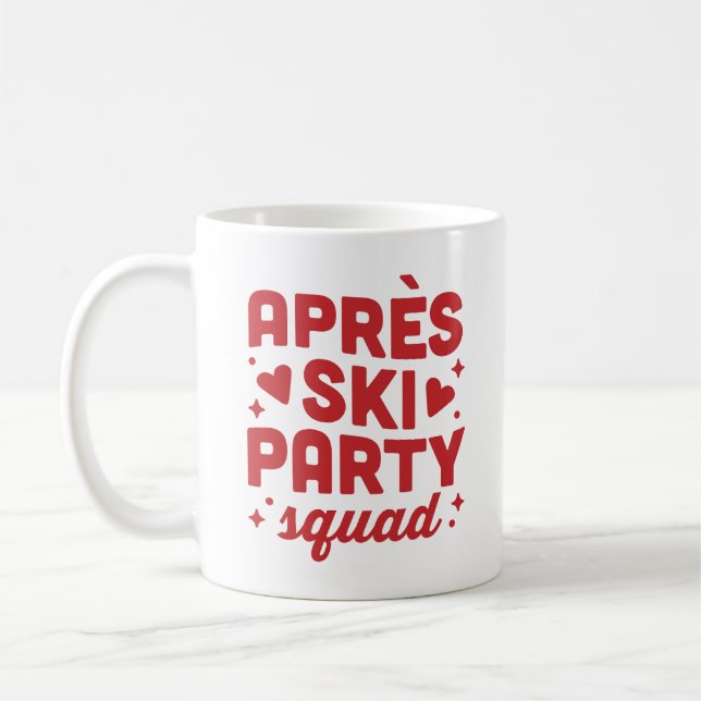 Après-Ski-Party-Squad Urlaub rot ästhetisch Kaffeetasse (Links)