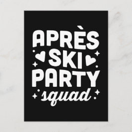 Apres-Ski-Party-Truppe schwarz und weiß Einladungspostkarte