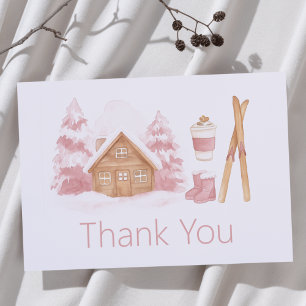 Apres Ski Pink Nesting Baby Dusche Dankeskarte