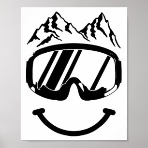 Apres Ski Snowboard Schneemobil Lustiger Skifahrer Poster