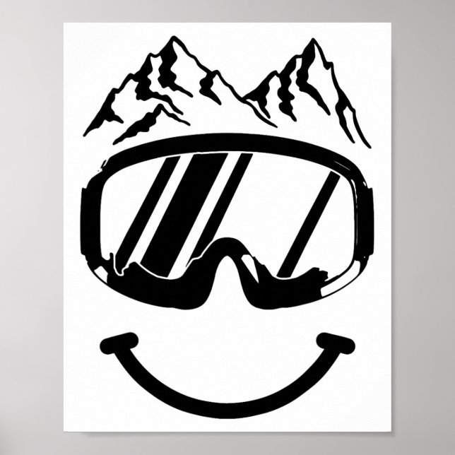 Apres Ski Snowboard Schneemobil Lustiger Skifahrer Poster (Vorne)