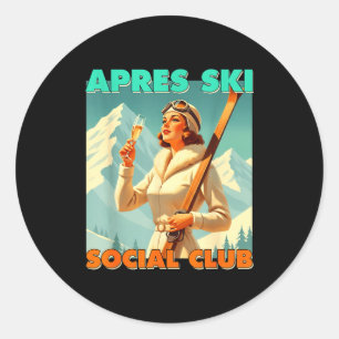 Apres-Ski-Socialclub Skiliebhaber Wintersport Runder Aufkleber