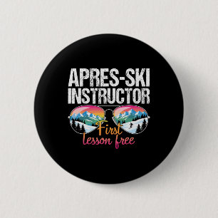 Apres-Ski-Trainer erste Lektion lustige Skibrille Button