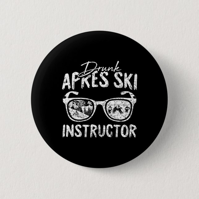 Apres Ski Trainer Lustig Trinkend Bier Skifahrer S Button (Vorderseite)