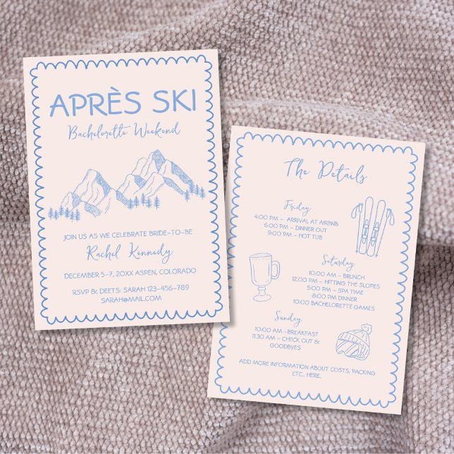 Apres Ski Winter Bachelorette Wochenende Einladung (Apres Ski Winter Bachelorette Weekend Invitation)