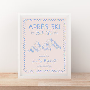 Apres Ski Winter Bachelorette Wochenende Willkomme Poster