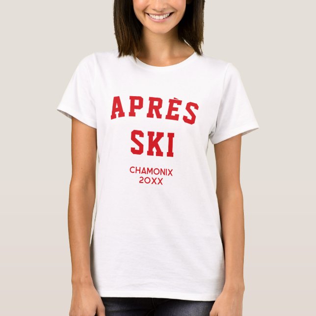 Après Ski Winter Skipass Skigebiet T-Shirt (Vorderseite)