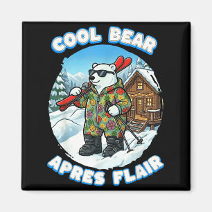 Apres Skifahren Flair coole Polarbär Ski sehen gut Magnet