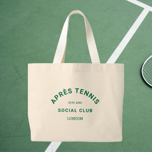 Après Tennis Social Club Custom Green Wappen Jumbo Stoffbeutel