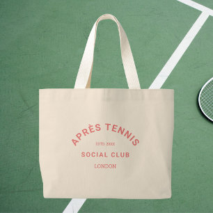 Après Tennis Social Club Custom Pink Wappen Jumbo Stoffbeutel