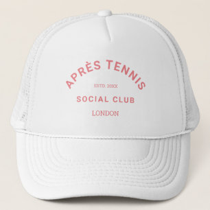 Après Tennis Social Club Custom Pink Wappen Truckerkappe