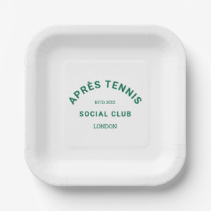 Après Tennis Social Club Green Custom Wappen Pappteller